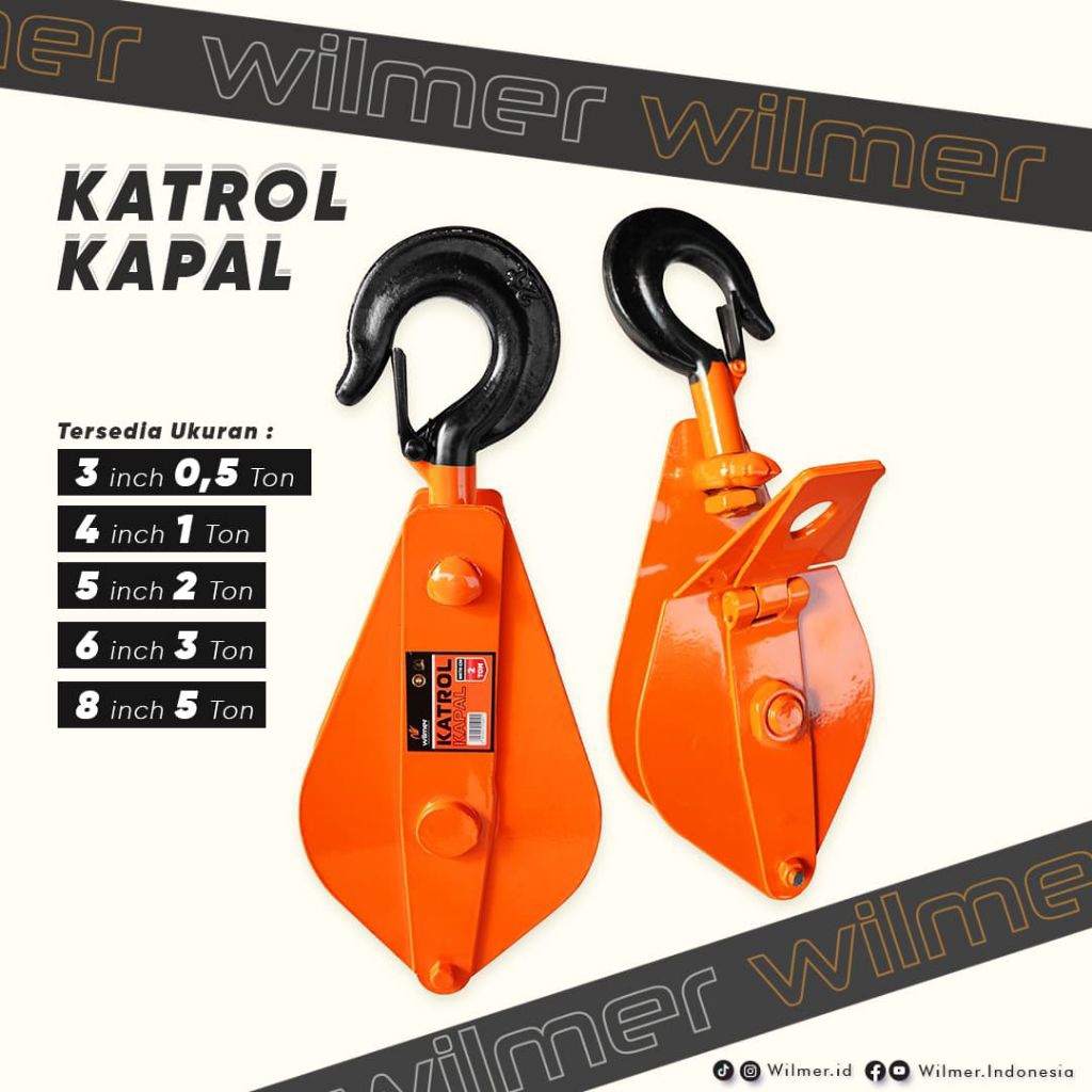 WILMER Katrol Kapal Kerekan Timba Besi Sumur / Roda Katrol Kapal WILMER