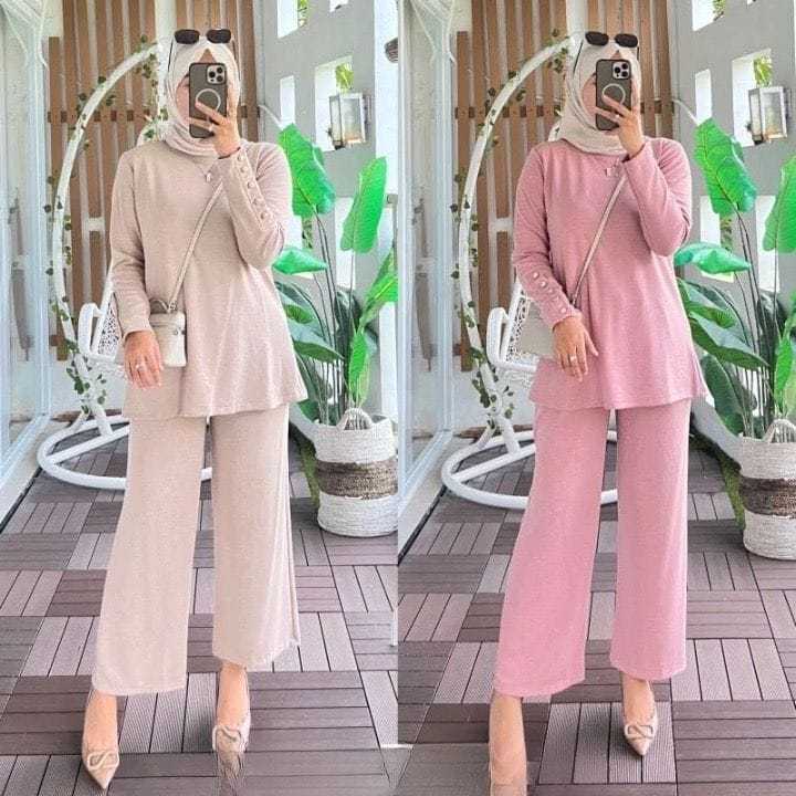 AMARA SET RIB KNIT CELANA KULOT | SETELAN AMARA | AMARA SET | SETELAN WANITA KEKINIAN OOTD | SET WAN