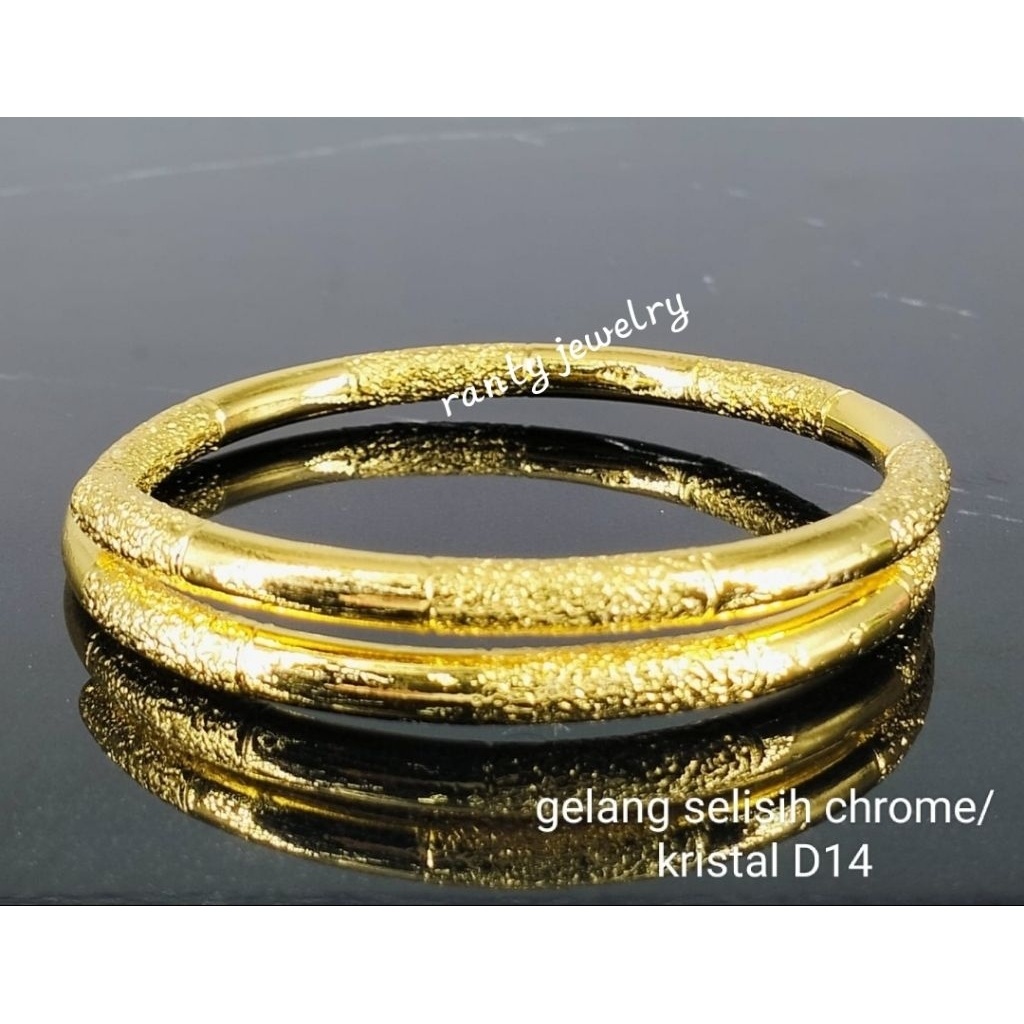 Gelang Keroncong Lapis Kristal Chrome, replika Emas 24k Terbaru, anti karat