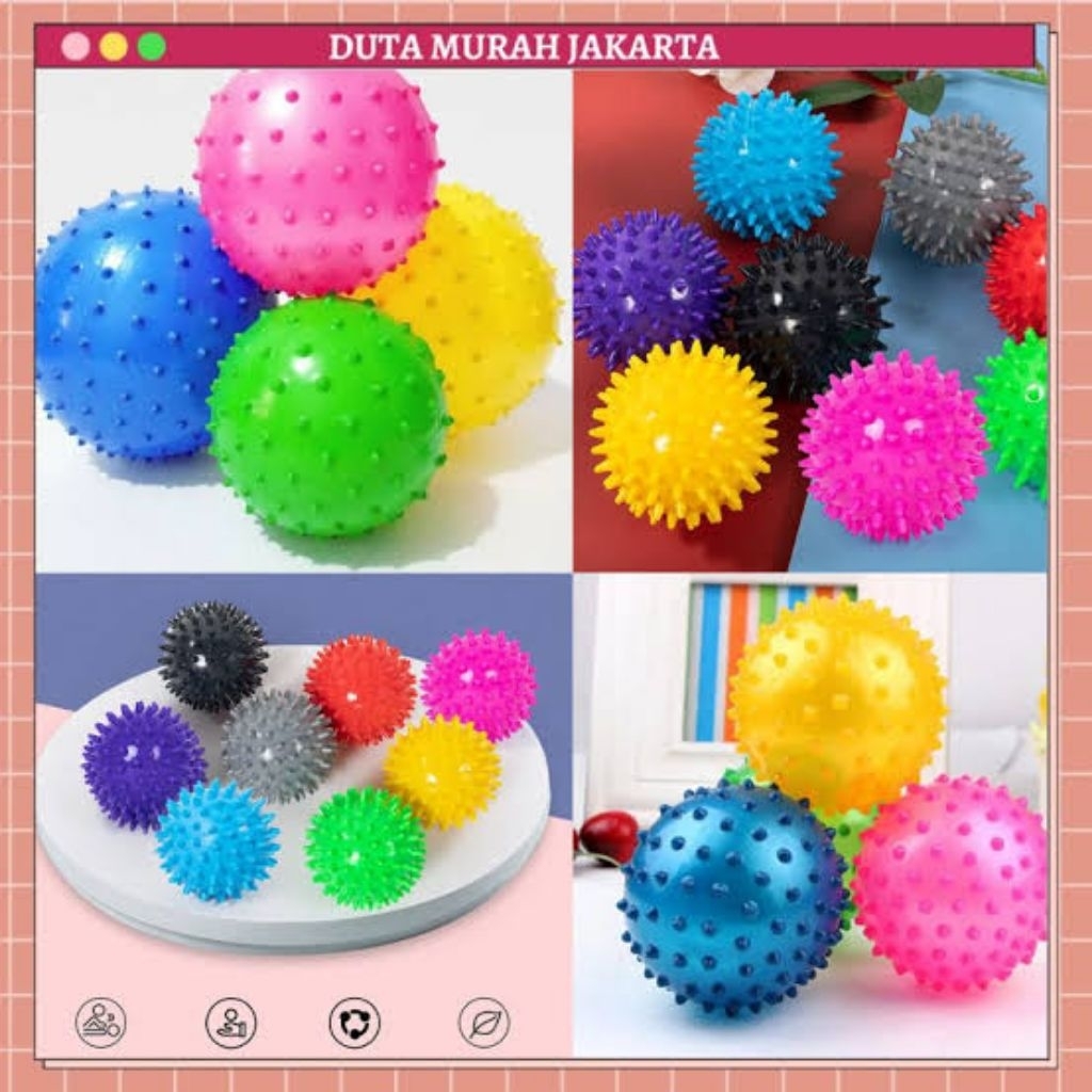 bola karet duri kecil / mainan bola karet anak / mainan anak murah