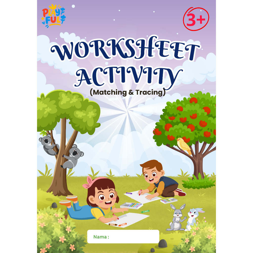Worksheet Activity Matching & Tracing - Buku Aktivitas Anak Usia 3 Tahun