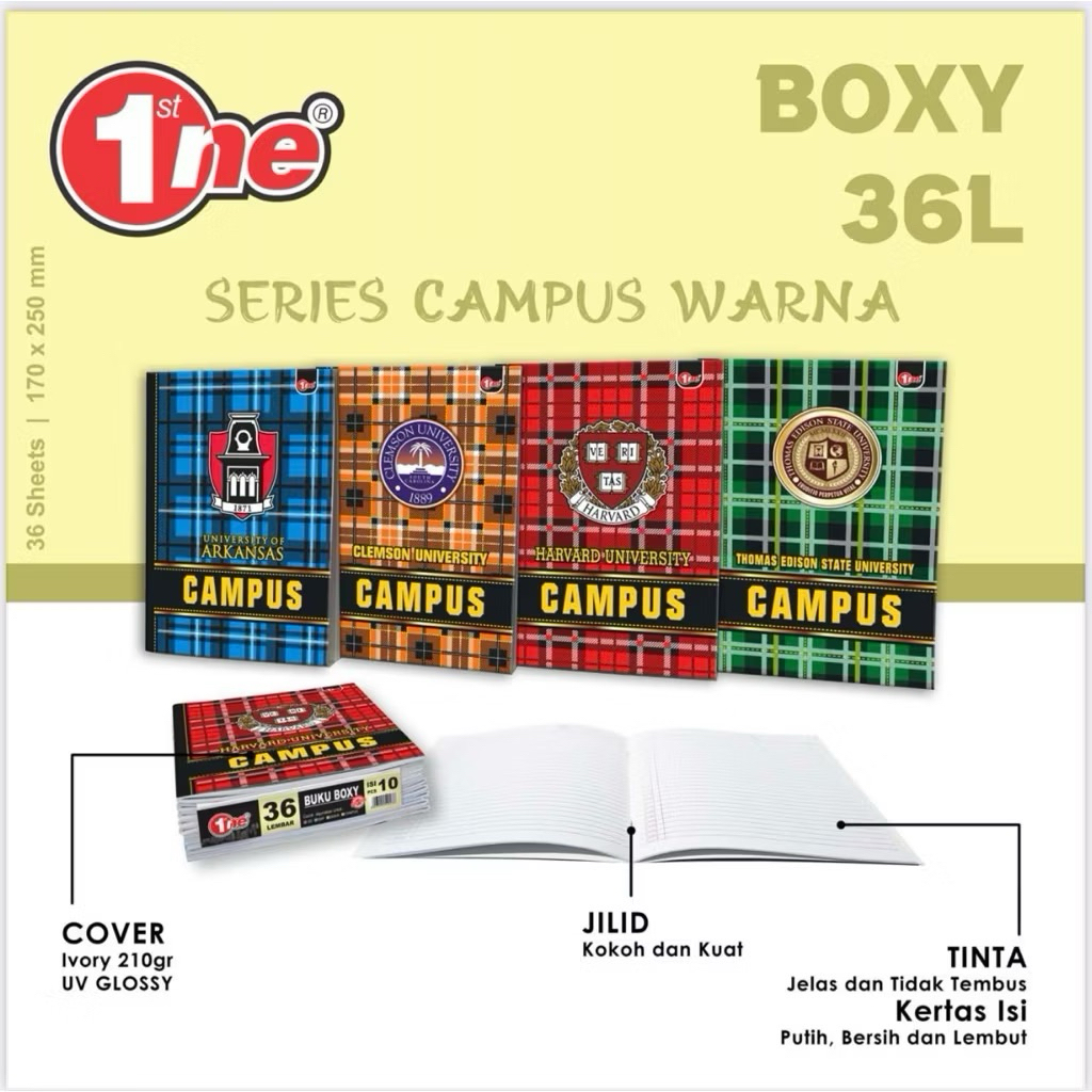 

[1PAK=10BUKU] BUKU TULIS BOXI CAMPUS MEREK ONE 36 LEMBAR | BUKU TULIS PANJANG BATIK CAMPUS JAPAN ARTIS OTOMOTIF
