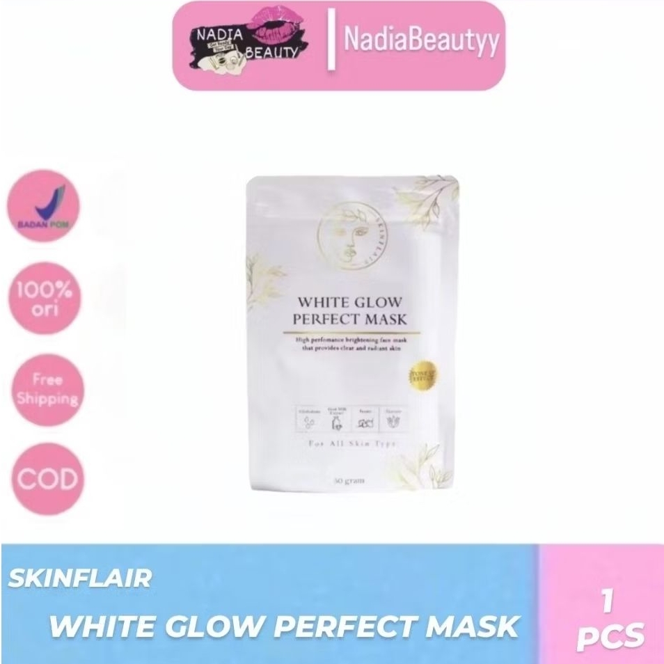 NadiaBeautyy - Skinflair White Glow Perfect Mask Powder  Masker Whitening Glowing | Masker Skinflair