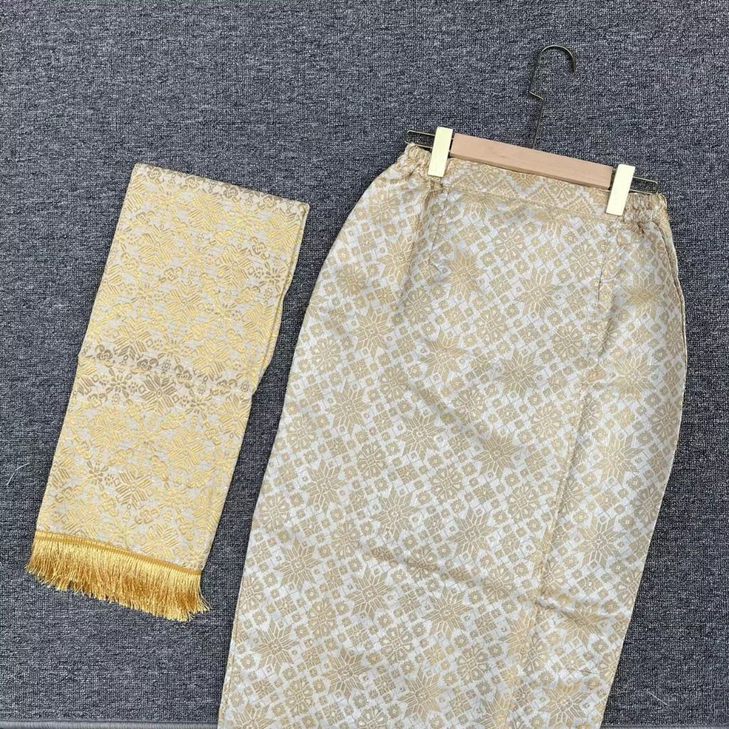 Rok Songket Span Dan Selendang Songket / Rok Songket Instan + Selendang / Rok Span Jadi Keret Kiri K