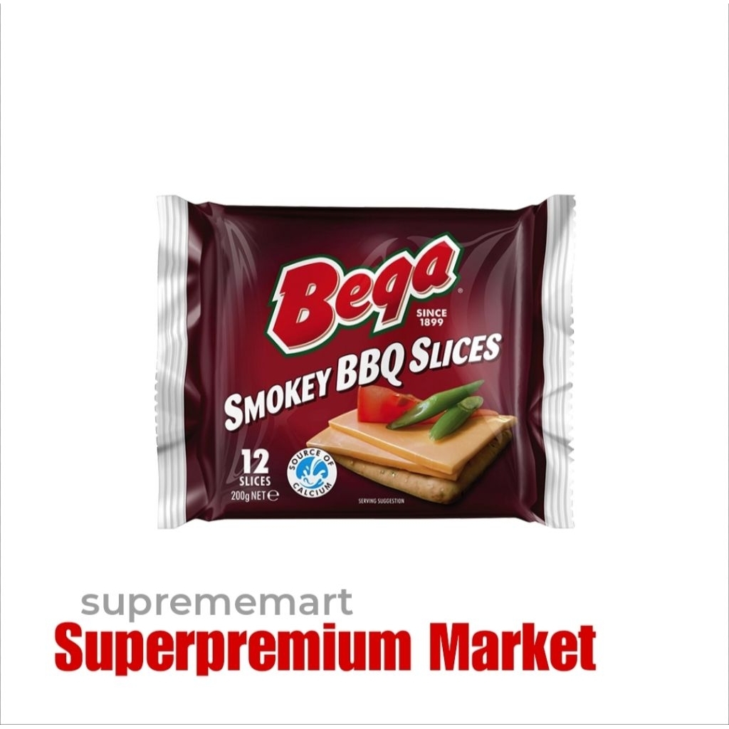 

Bega Smokey Barbeque Slices Keju Lembaran 12 Slice/Pack 200g