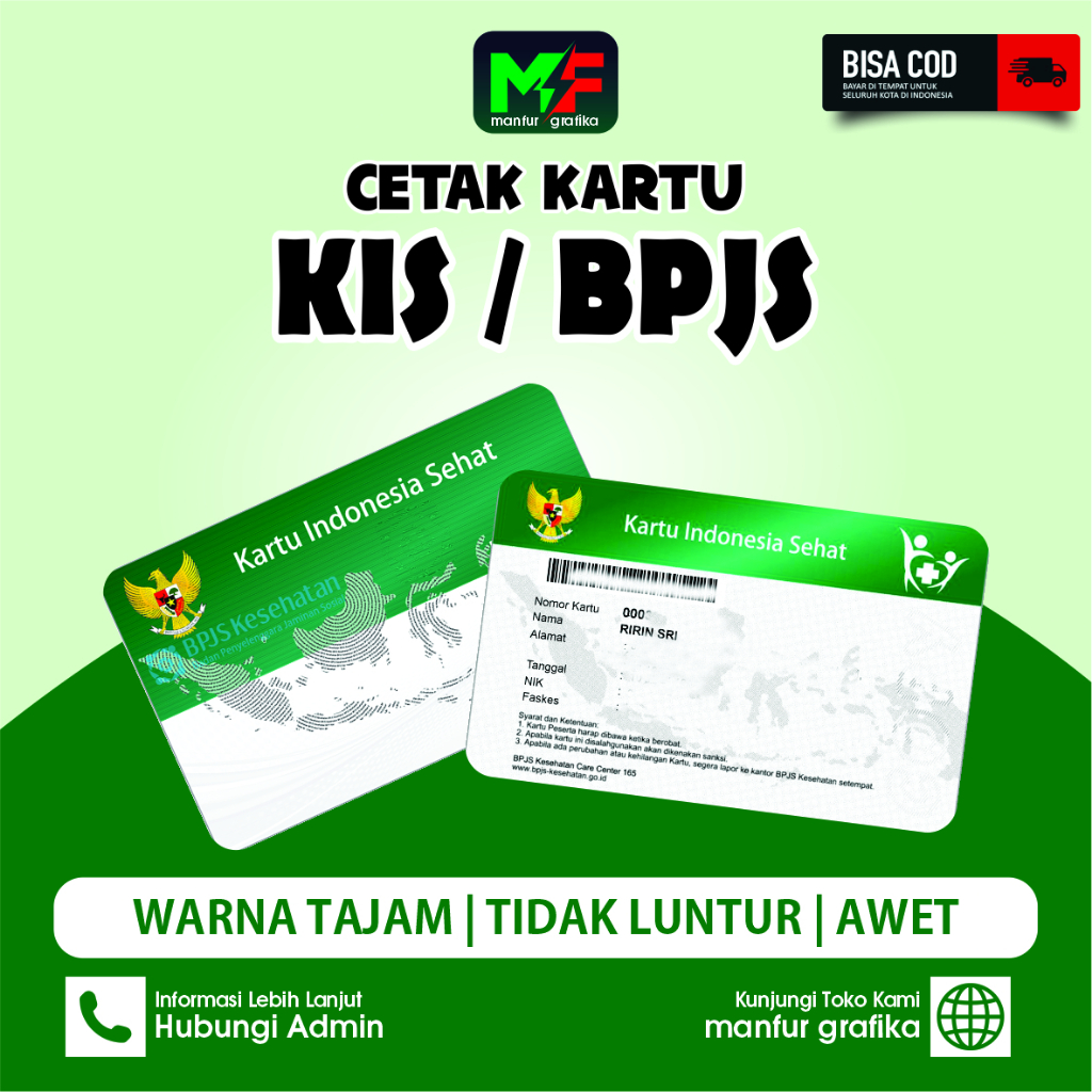 

Cetak BPJSpribadi /KIS / BPJSketenagakerjaan / NPW-p/ ASN / Kwalitas Premium sehari jadi