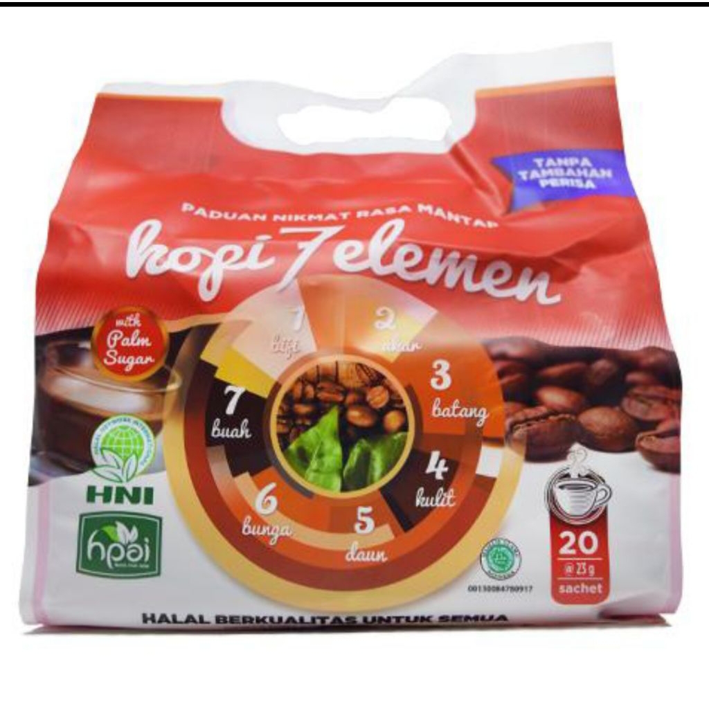 

Kopi 7 Elemen HPAI Isi 20 sachet Minuman sehat yg menyerupai kopi tanpa zat perasa