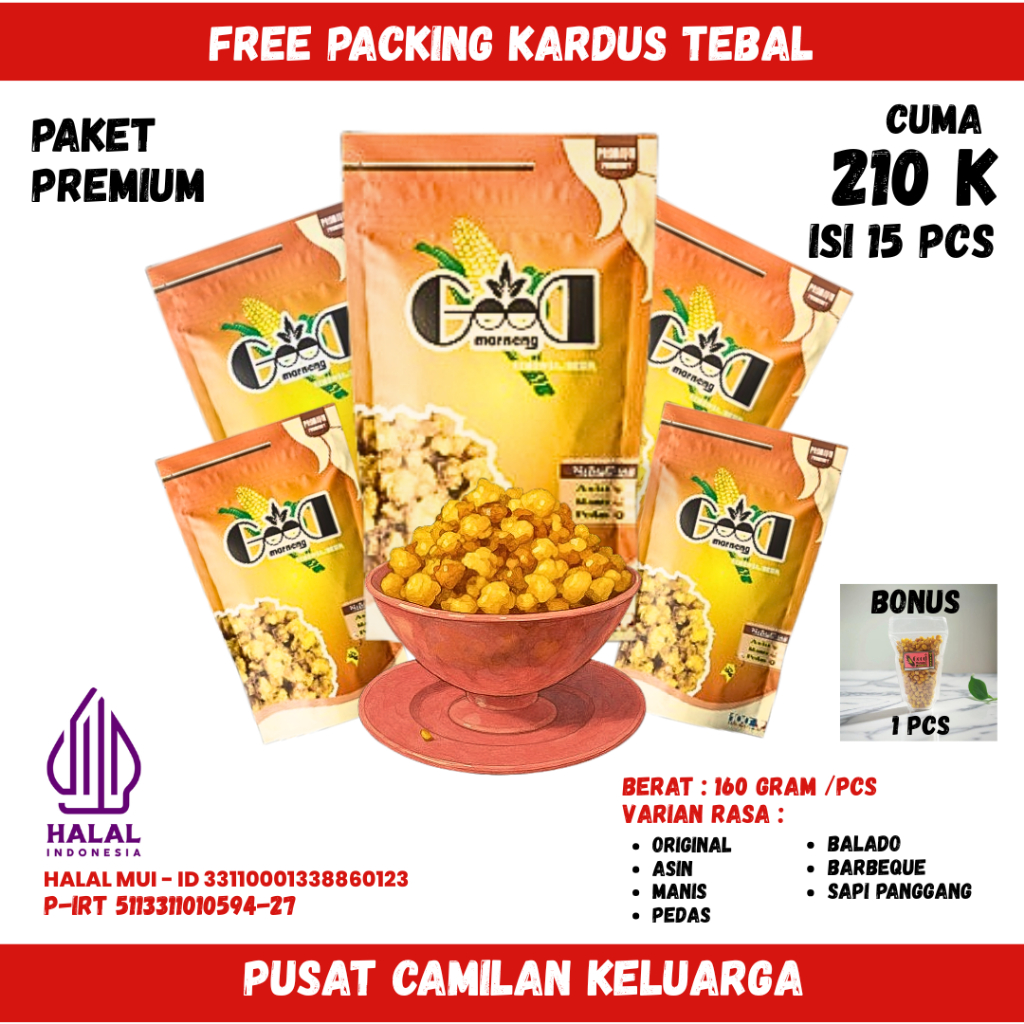

Paket Premium Marning Jagung Super Crispy