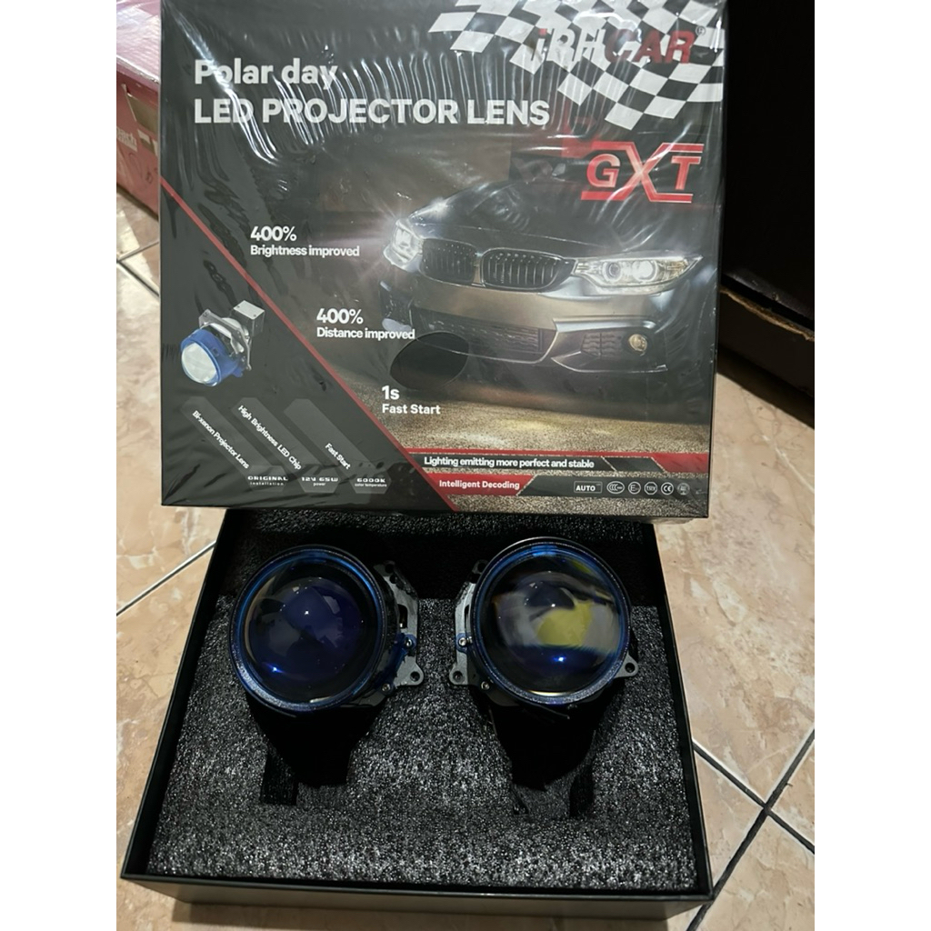 Lampu merk iPhcar H300 biled proji projector 3 inch Bulat 65 / 70 watt bekas saber pro7 beebot aes