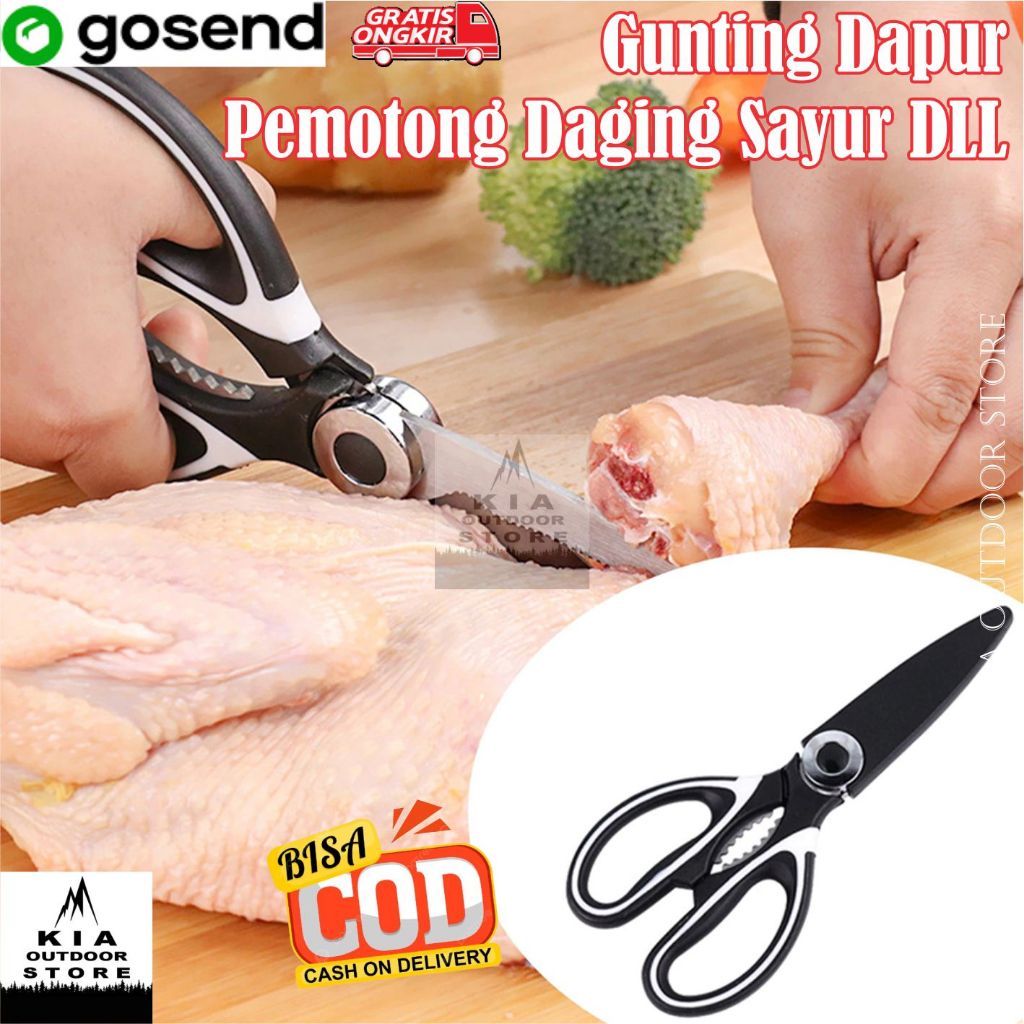 Gunting Dapur Multifungsi Alat Pemotong Daging Ayam Sapi Tulang Ikan Ceker Kulit Kikil Sayur Sayuran