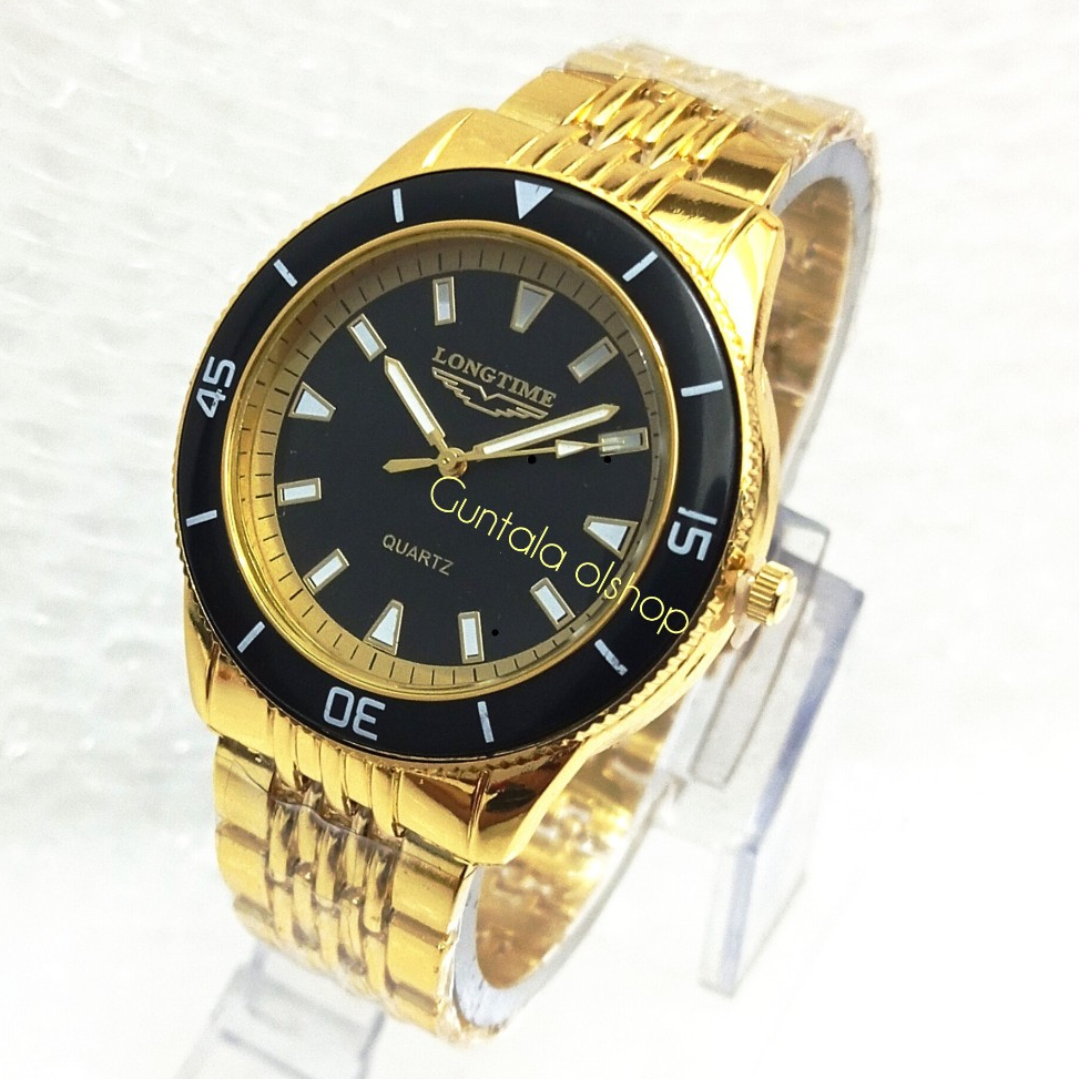 Jam Tangan Bulat Rantai Stainless Pria Warna Emas Mewah Murah Keren Elegant Terlaris Cod,Arloji Pria