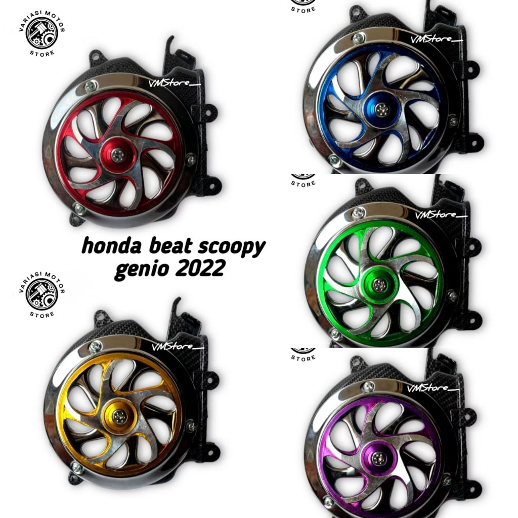 Tutup cover kipas mesin carbon wtp set spiner croem honda beat scoopy genio 2022 PNP