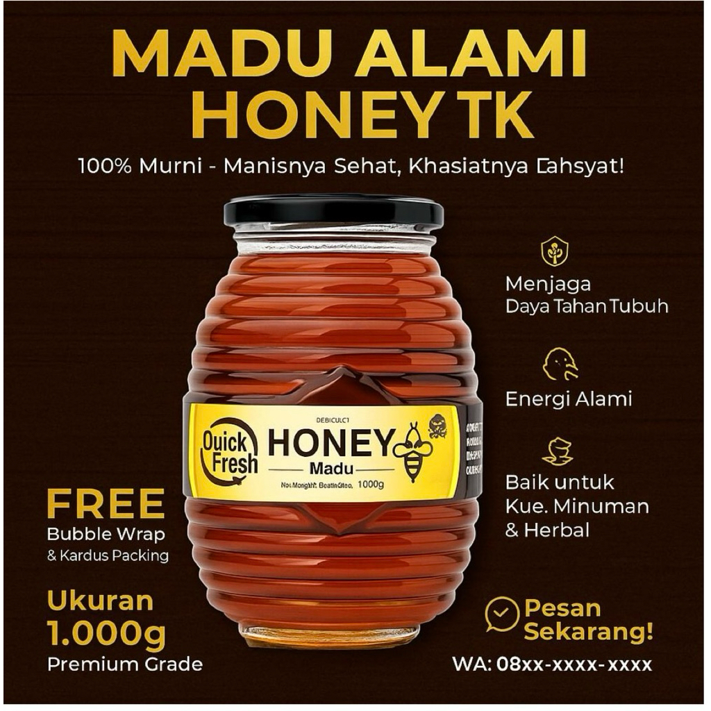 

Madu murni - Quic Fresh Honey 1000g