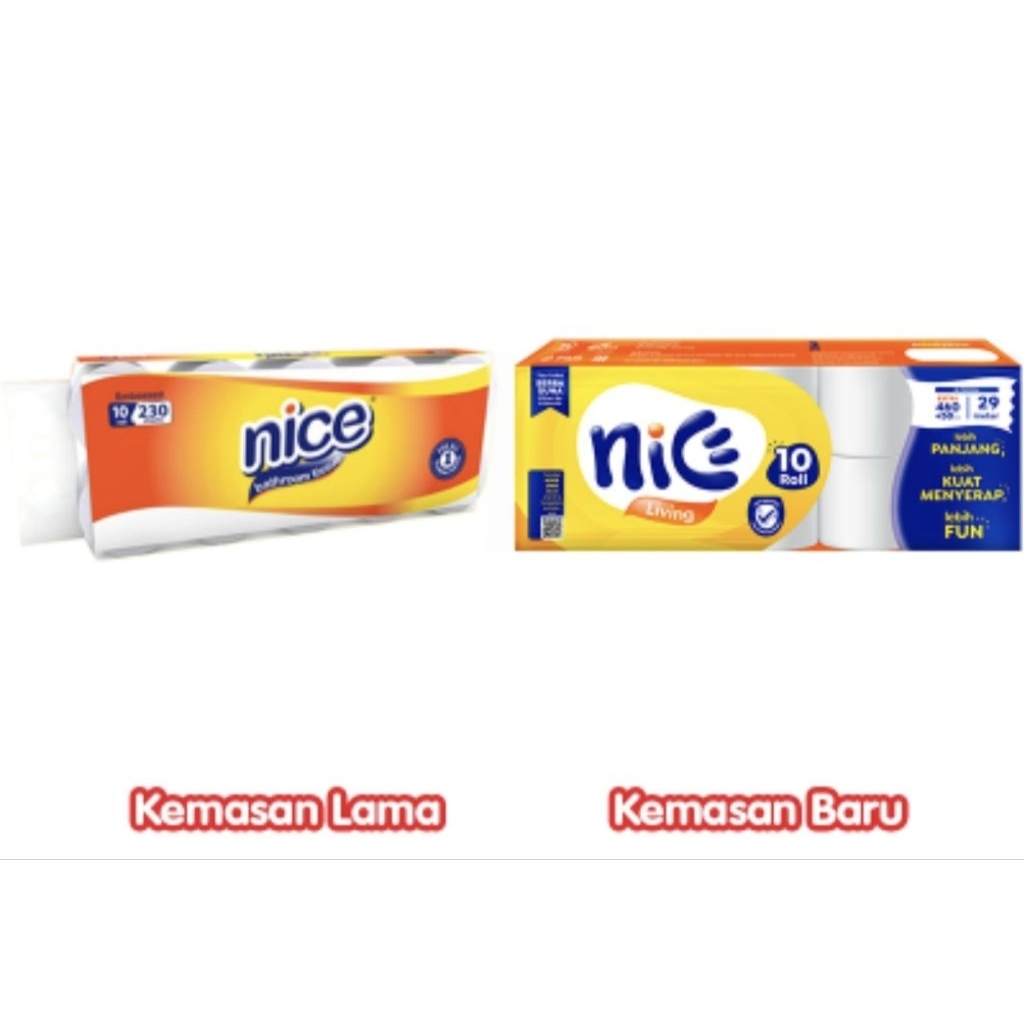 NICE Tissue 10Roll Emboss Tissue Gulung 230 Tissue Nice