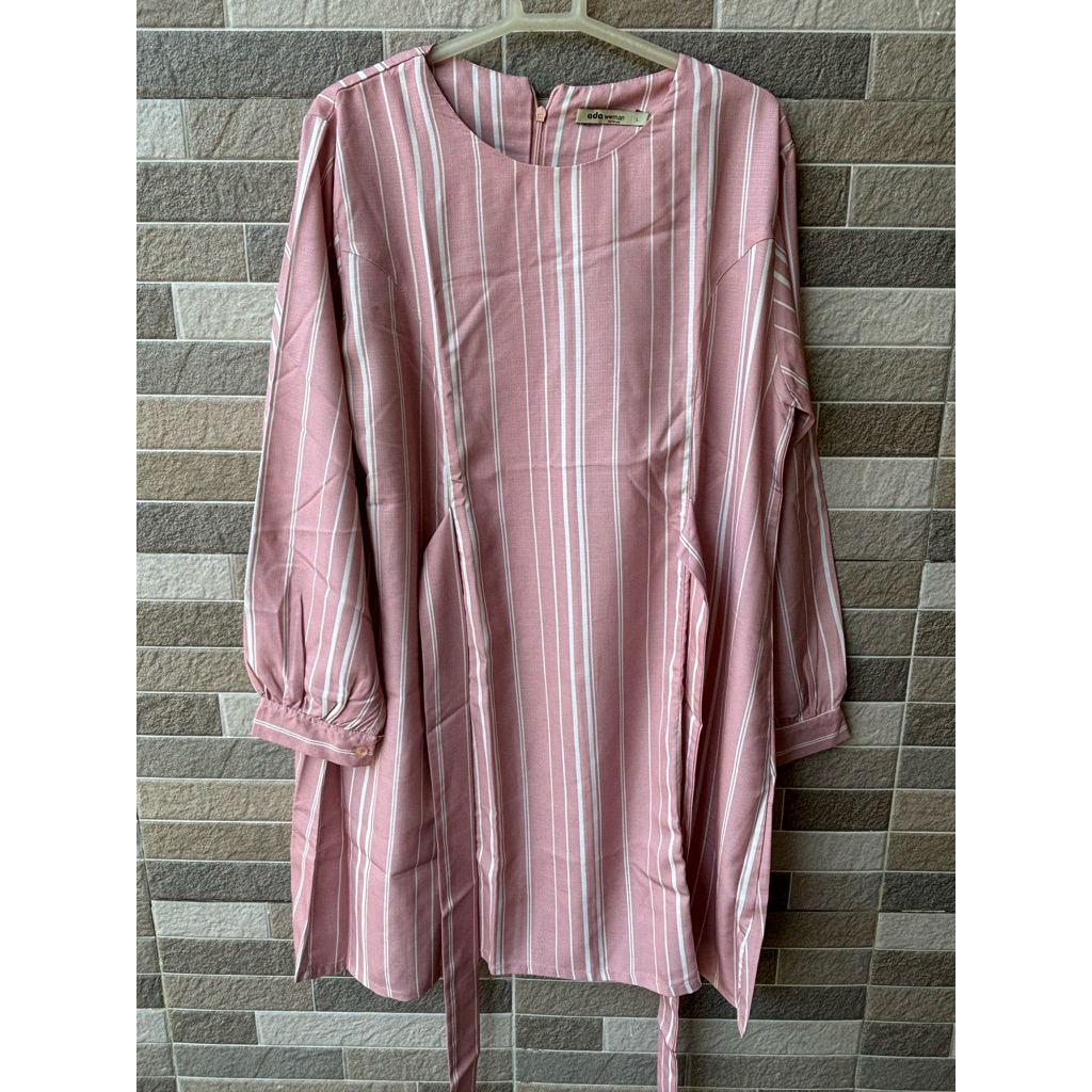 tunik garis pink jumbo