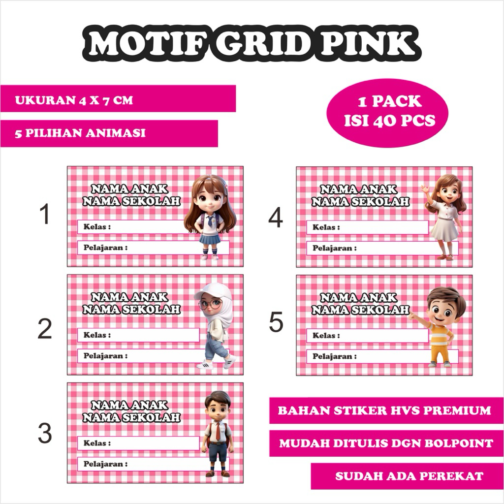 

STICKER LABEL BUKU STIKER NAMA PELAJARAN STIKER ANAK SEKOLAH