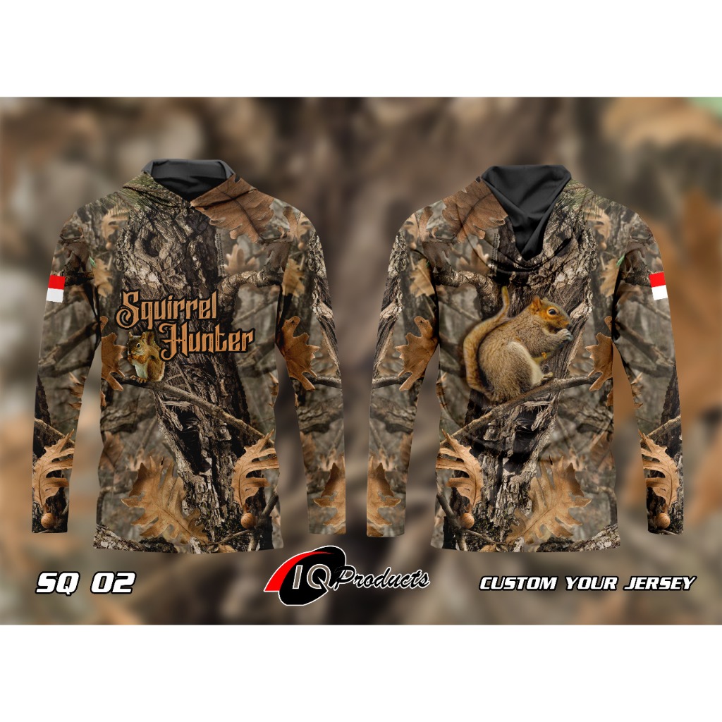 Baju berburu Tupai tangan panjang murah Baju camo hunting squirel murah baju hunting camo murah