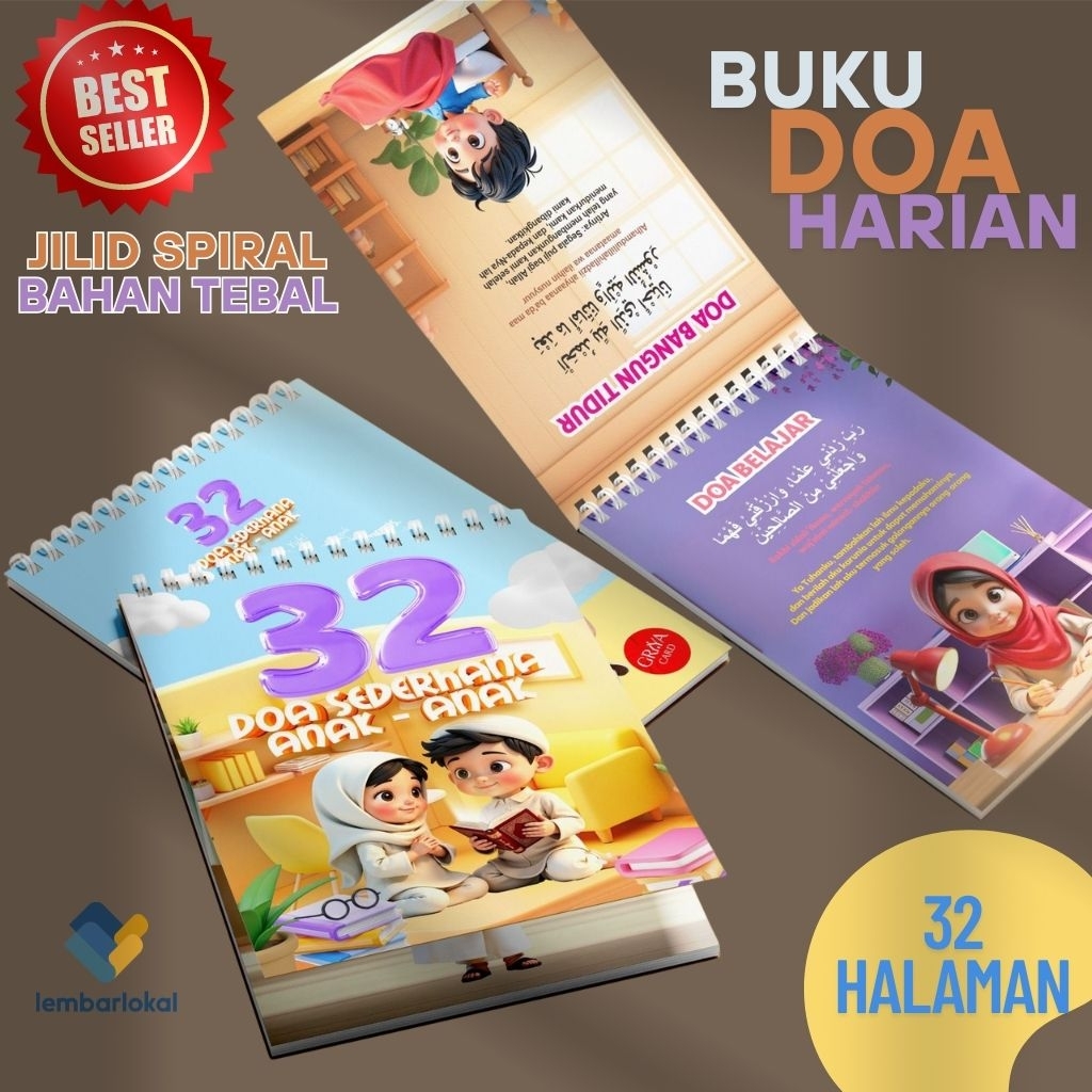Buku Doa Harian Anak | 32 Doa Sehari - Hari | Buku Belajar Doa Harian | Edukasi Anak