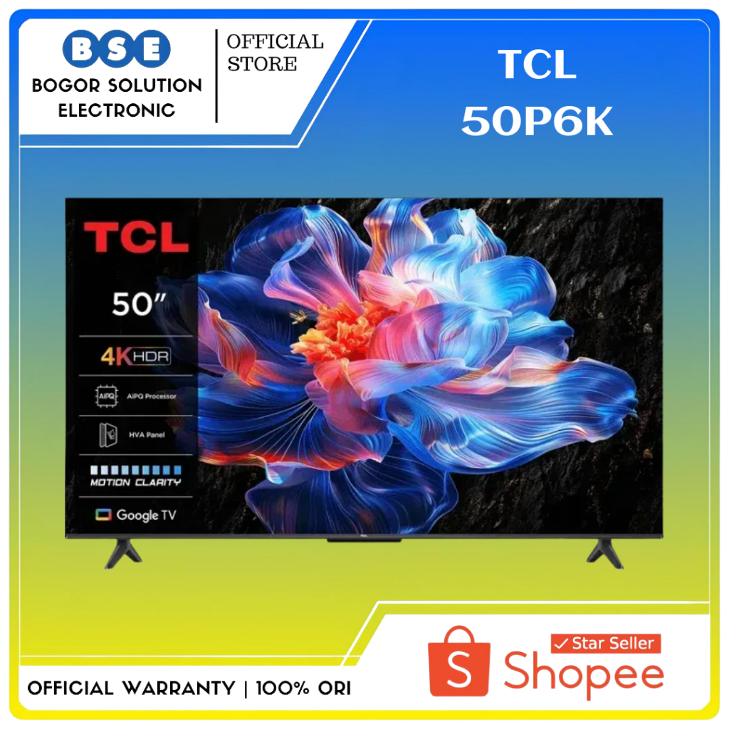 Google TV TCL 50P6K 4K UHD 50 Inch Dolby Audio TV TCL 50 Inci P6K