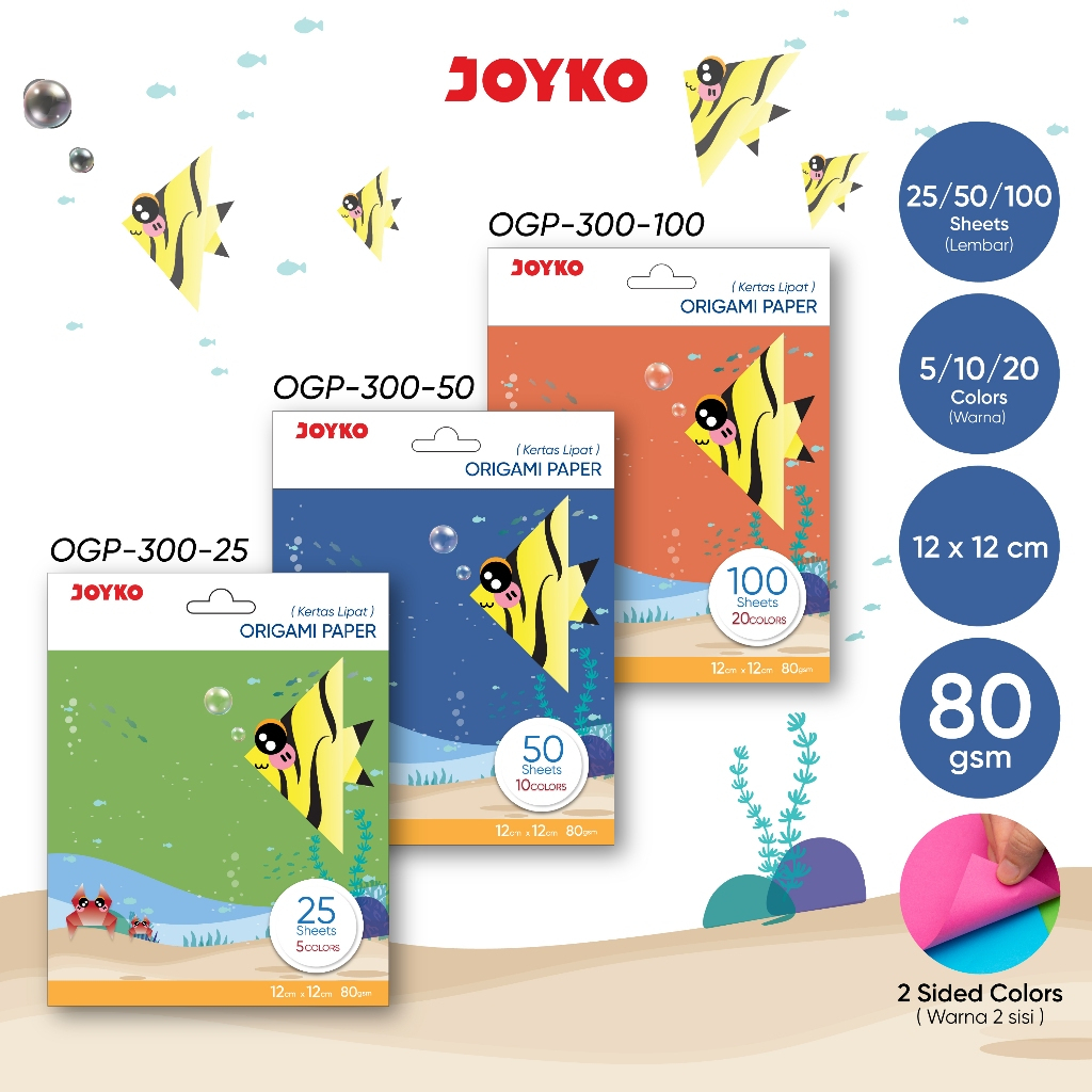

JOYKO Origami Paper Kertas Lipat Seni OGP-300 12 x 12 cm