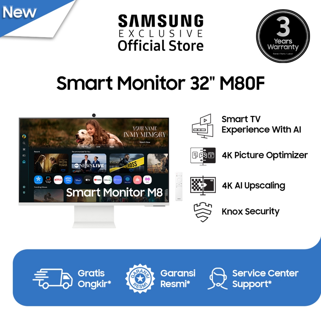Samsung Smart Monitor 32" 4K Vision AI l M80F | Samsung TV Apps | Vision AI | LS32FM803UEXXD