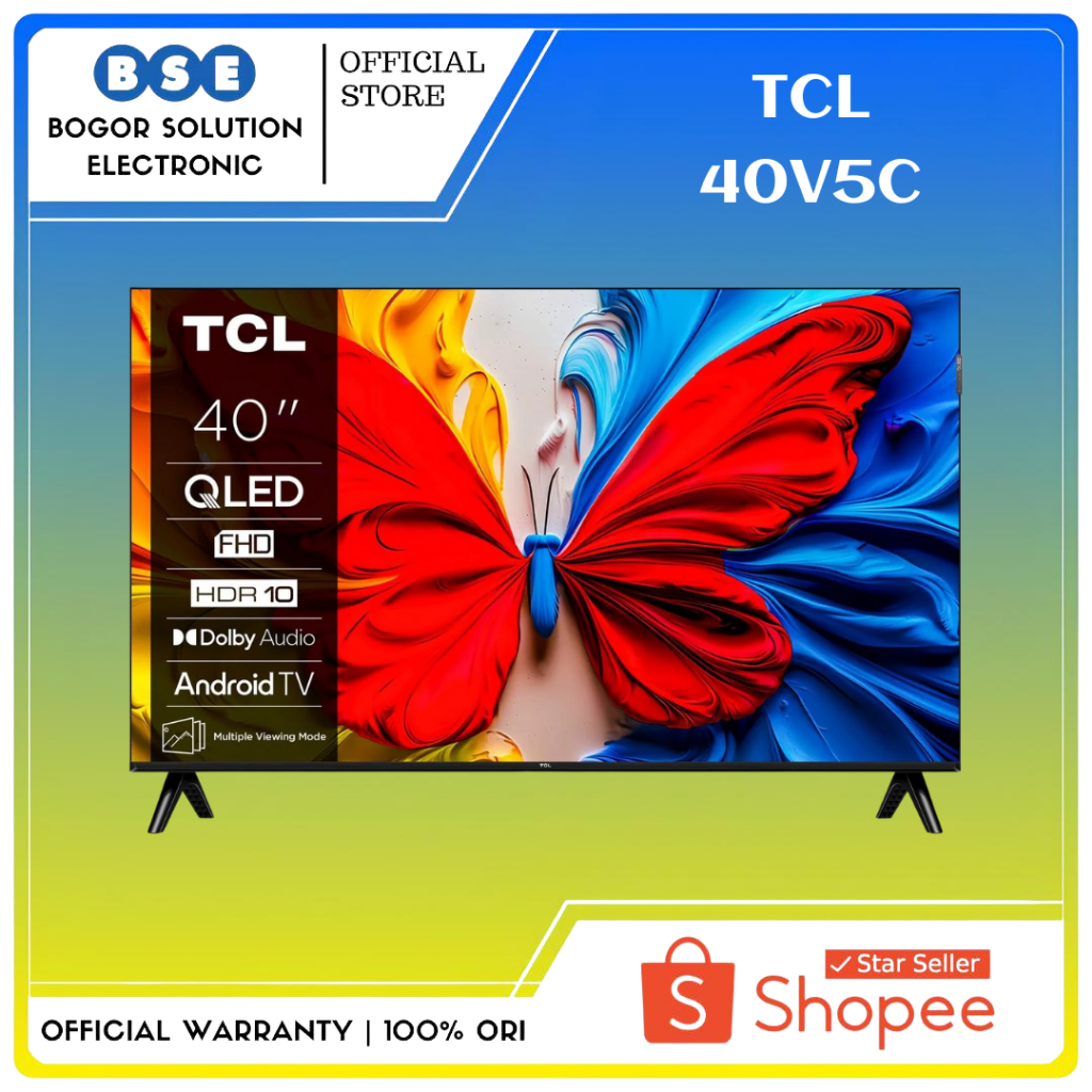 QLED TV TCL 40V5C HDR 10 Google TV 40 Inch Dolby Audio TCL 40V5C