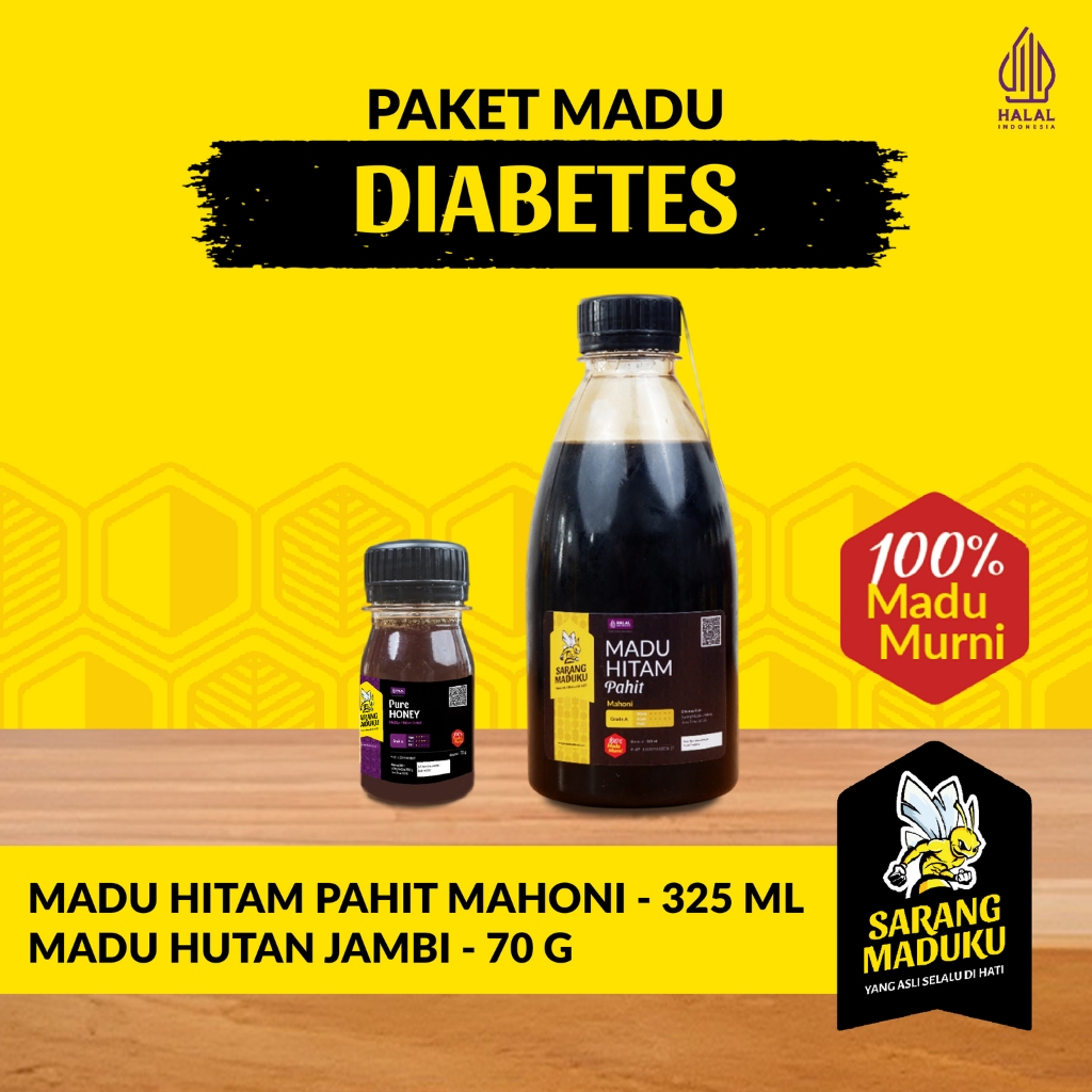 

Sarang Maduku Madu Hutan Jambi 70GR dan Madu Hitam Pahit Mahoni 325ML Madu Diabetes Asli Murni Raw Honey