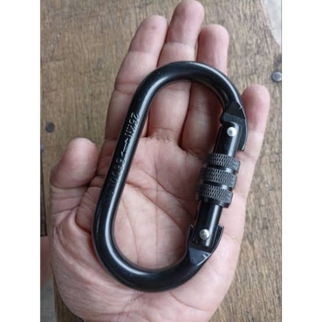 CARABINER HITAM 25 KN BAJA