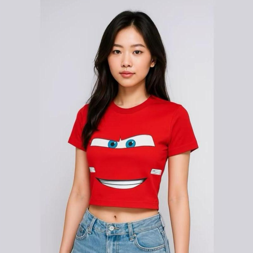 Kaos Slim Fit Press Body - Baju Crop Top McQueen Vol 1 Baby Tee Lengan Pendek Bahan Katun 100% by Gl