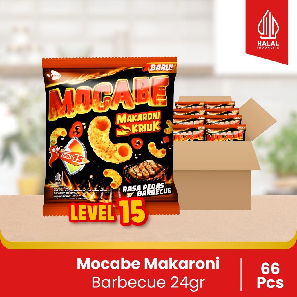 

Mocabe - Barbecue - Small Pack - 1 Karton (6 renceng) - 60 Pcs - 24gr (Free 12 Pcs)