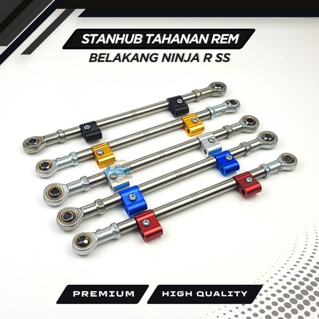 STANHUB TAHANAN REM BELAKANG NINJA R SS M STAINLESS SET KLEM KABEL REM CNC