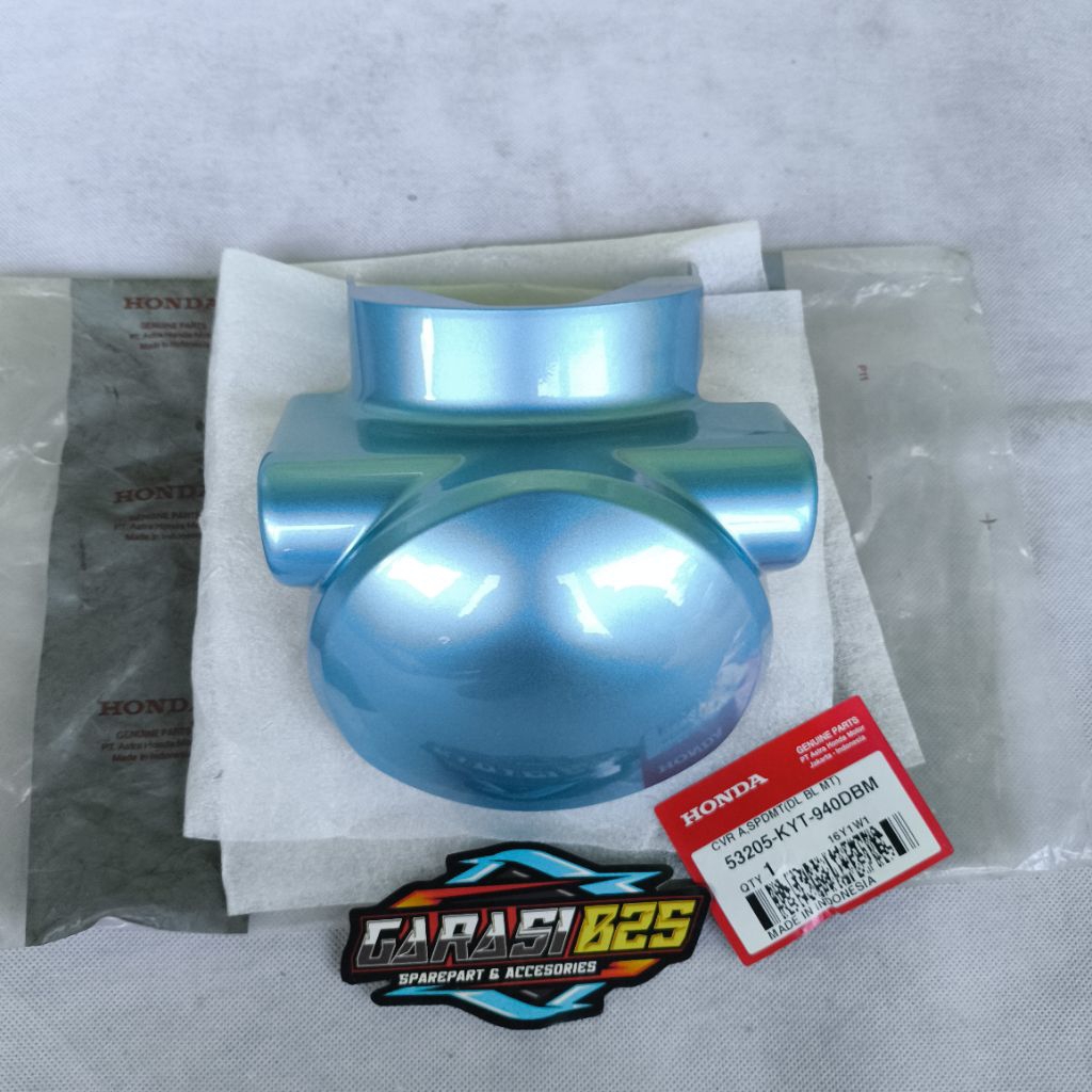 53205-KYT-940DBM cover batok A tutup speedometer Honda Scoopy karbu biru muda original AHM