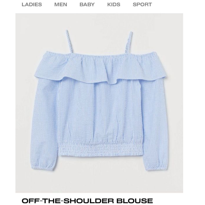 SALE HNM SABRINA BLOUSE STRIPES 11-12 TAHUN / SABRINA ANAK DISKON