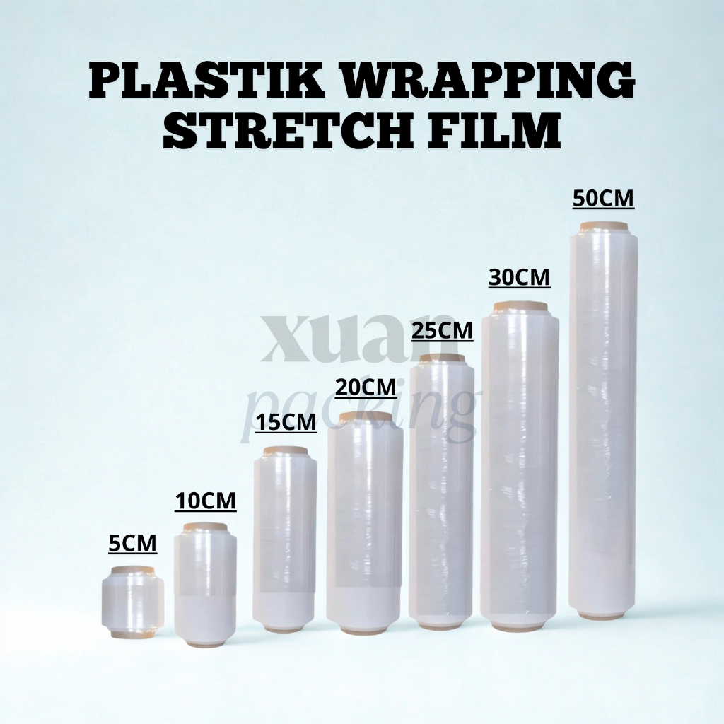 

Plastik Wrapping Barang / Stretch Film BENING WATERPROOF 5cm 10cm 15cm 20cm 25cm 30cm 50cm x 200 meter ECO 17 MICRON TIDAK GAMPANG PUTUS