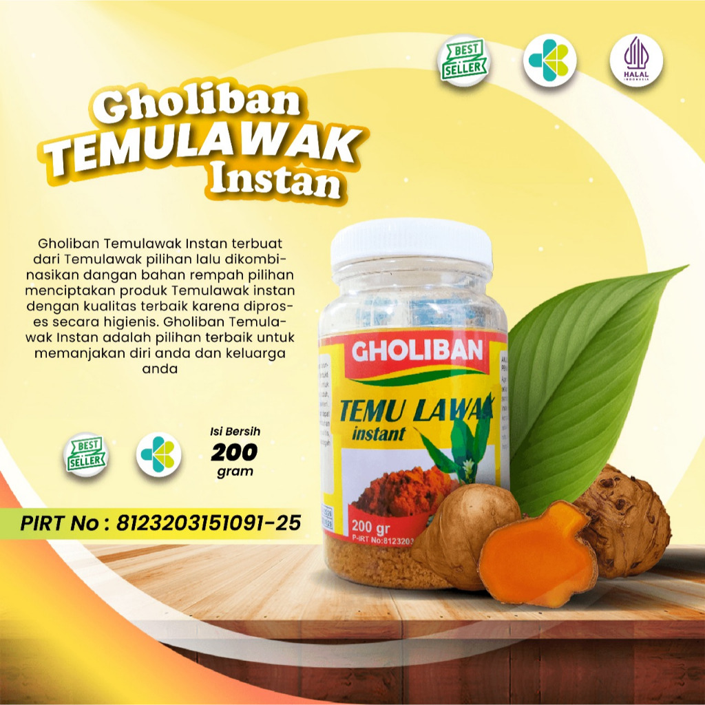 

Temulawak Instan / Seduh Gholiban 200 gr kemasan botol
