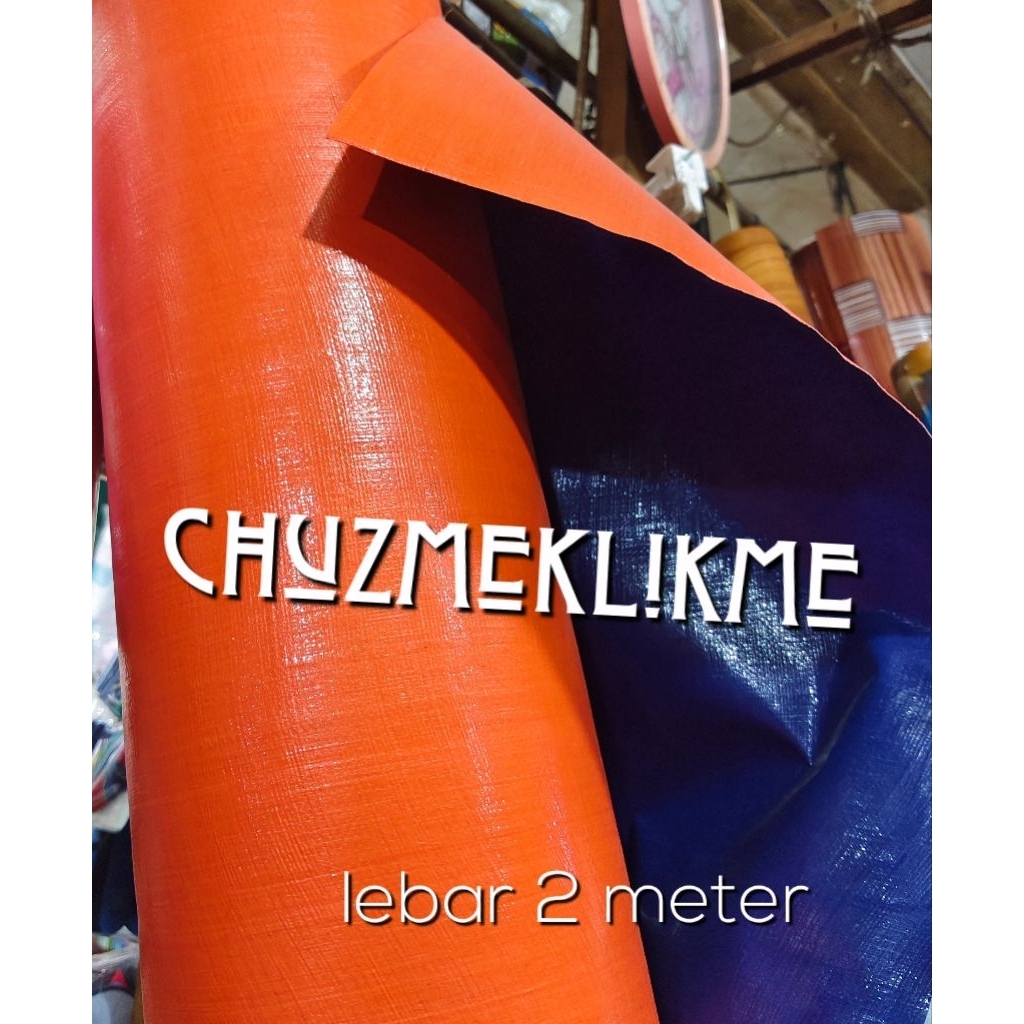 Terpal orens biru meteran/Terpal warung meteran/Terpal Orens Biru