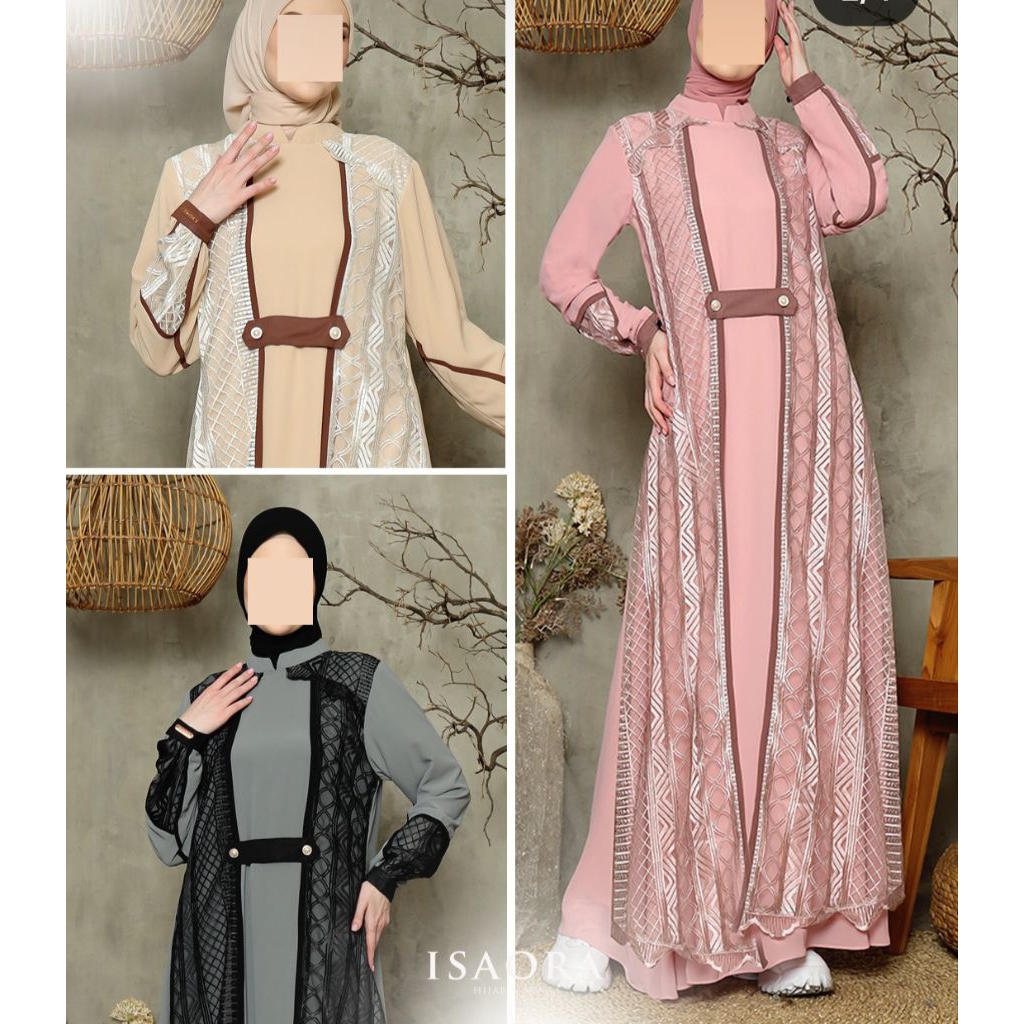 ISAORA SYARI TERBARU SEMI SUTRA 100%ORI BRANDED/ARMANY SLIK PREMIUM/BUSANA MUSLIM/SYARI PRINTING HD/