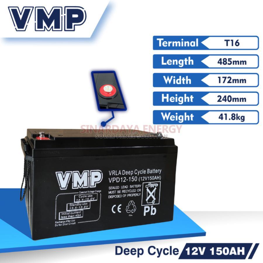 VMP Baterai Deep Cycle 12V 150AH Baterai Vmp Vrla Deep Cycle 65Ah 12V Aki Vmp Vrla Deep Cycle 65 Ah 