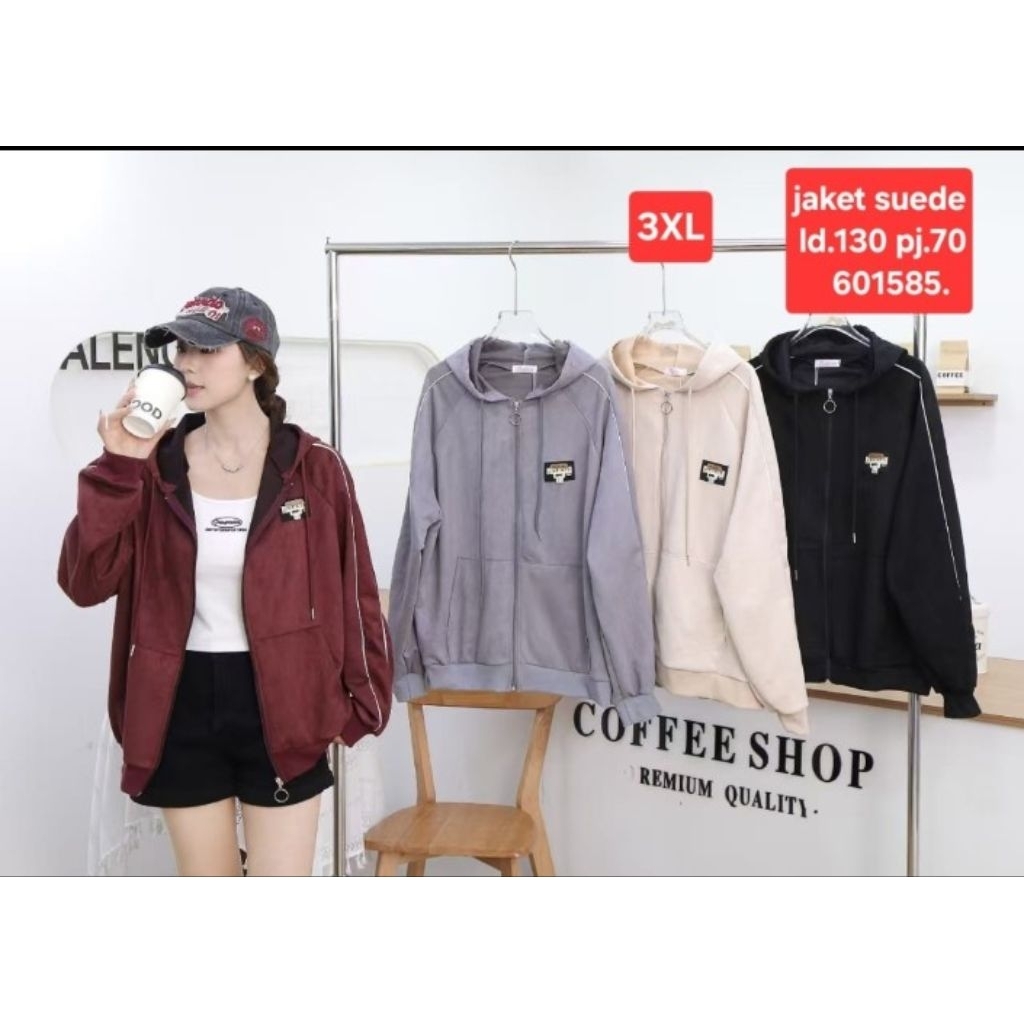 JAKET SUEDE WANITA IMPORT / SWEATER HOODIE KAOS SUEDE  / JAKET KOMBINASI SUEDE PREMIUM / HOODIE SLET
