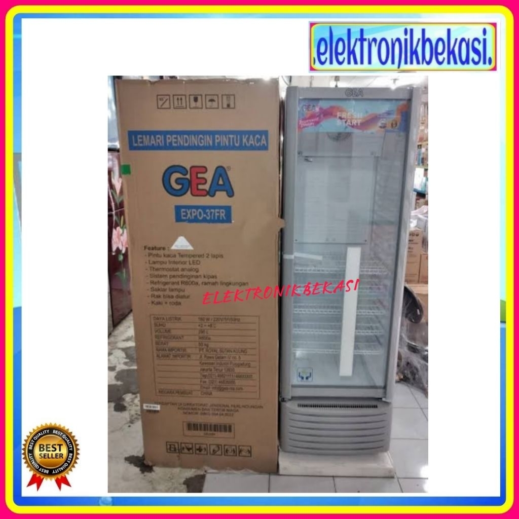 SHOWCASE GEA EXPO 37 FR / LEMARI PENDINGIN GEA 281 LITER 5 RAK / GEA EXPO-37FR 5RAK