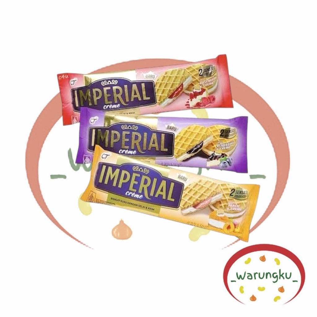 

IMPERIAL Creme 1pcs RASPBERRY PEACH Orange Biskuit Susu Selai Krim