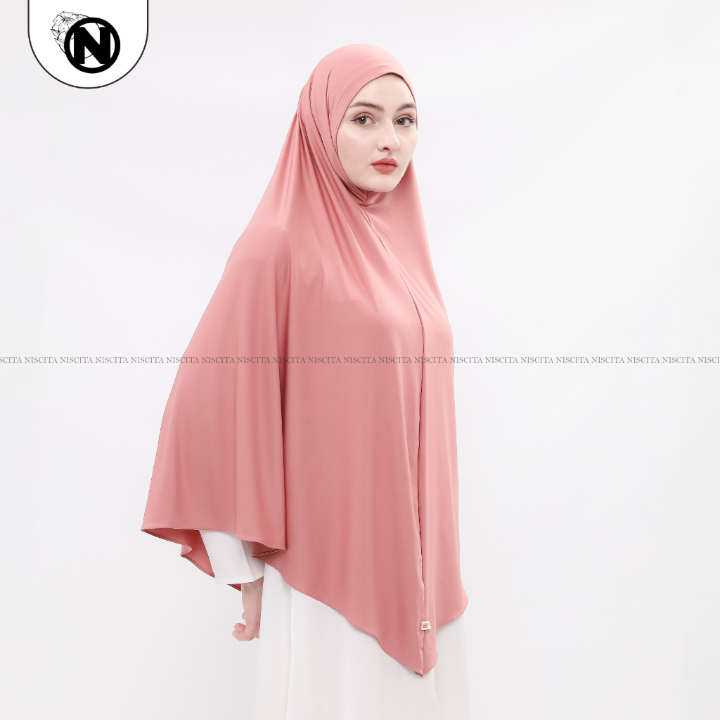 Khimar Syria Non Pet Non Tali Jumbo / Jilbab Non Pet XXL Jersey