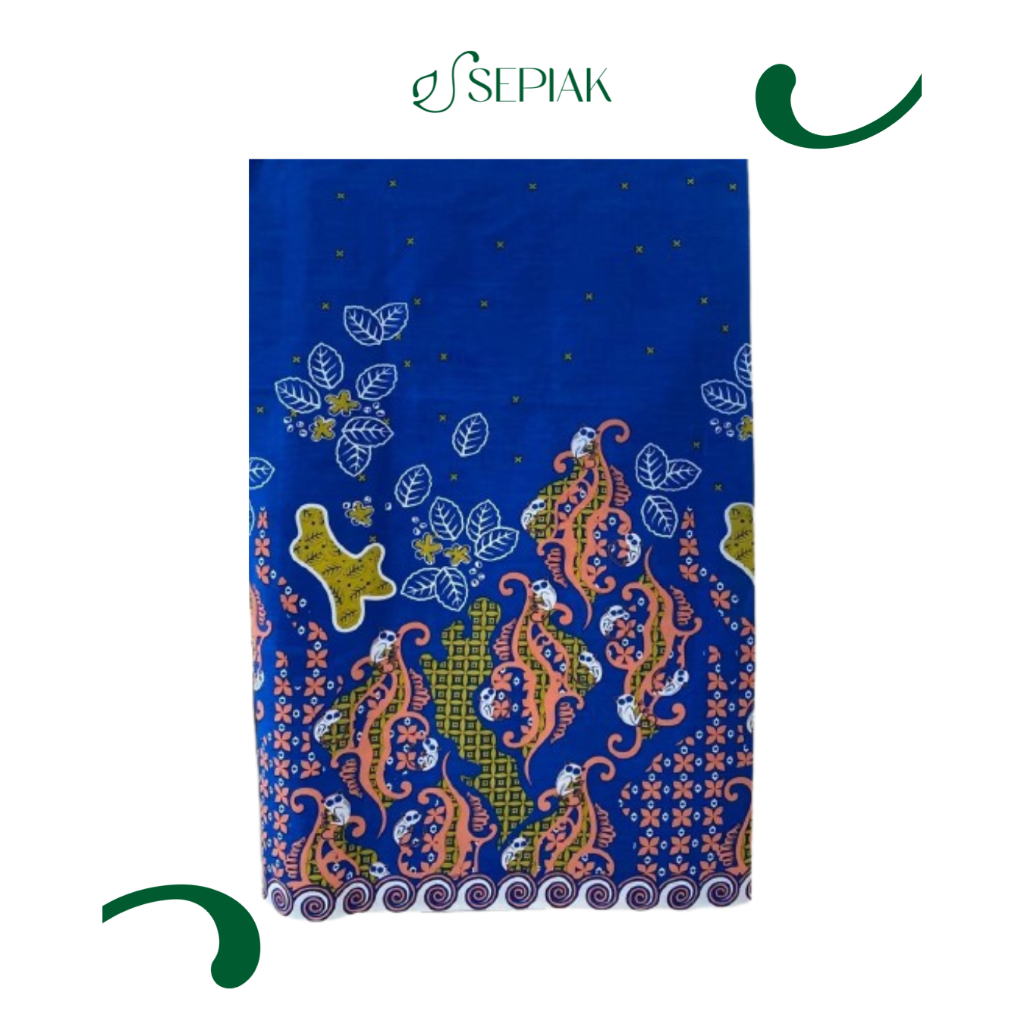SEPIAK BELITONG KAIN BATIK CETAK MOTIF DAUN SIMPOR PELILEAN OLEH OLEH BELITUNG
