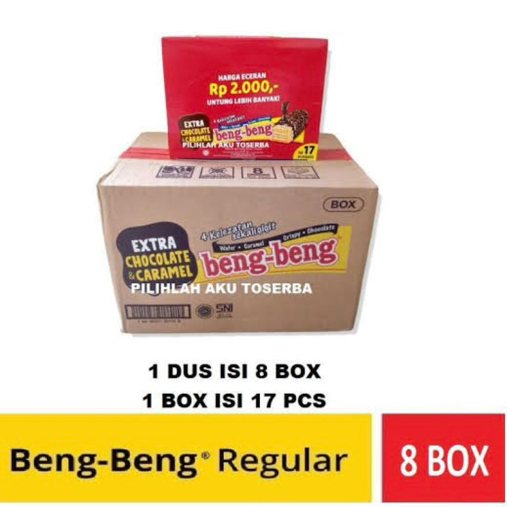 

BENG BENG wafer extra chocolate reguler 1 dus isi 8 box
