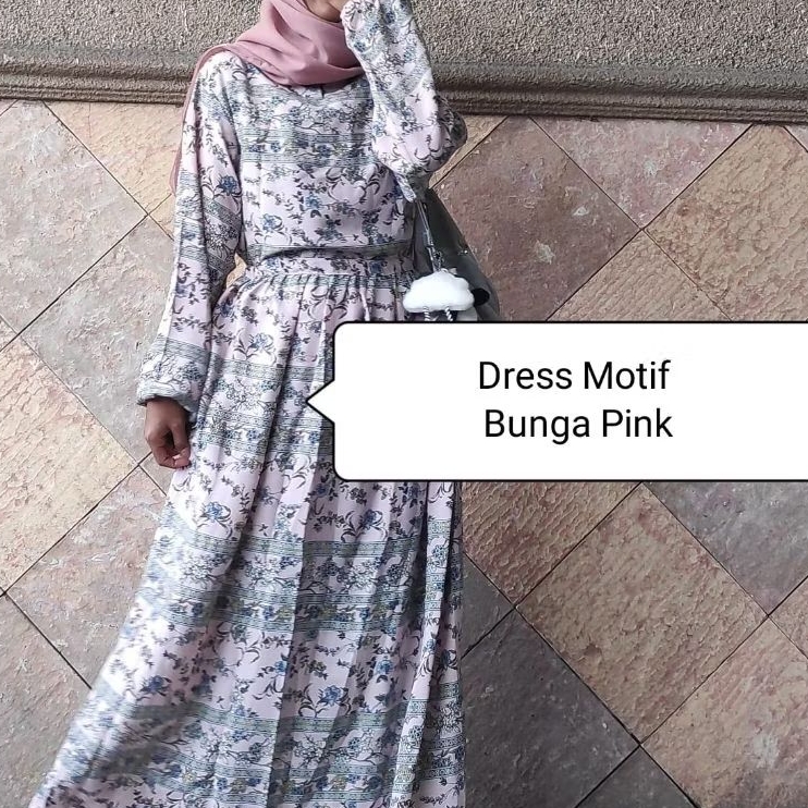 DRESS BAJU OBRAL MOTIF BUNGA WARNA PINK
