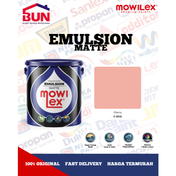 Mowilex Emulsion Cat Tembok Interior 20 Liter - CHERRY (TINTING)