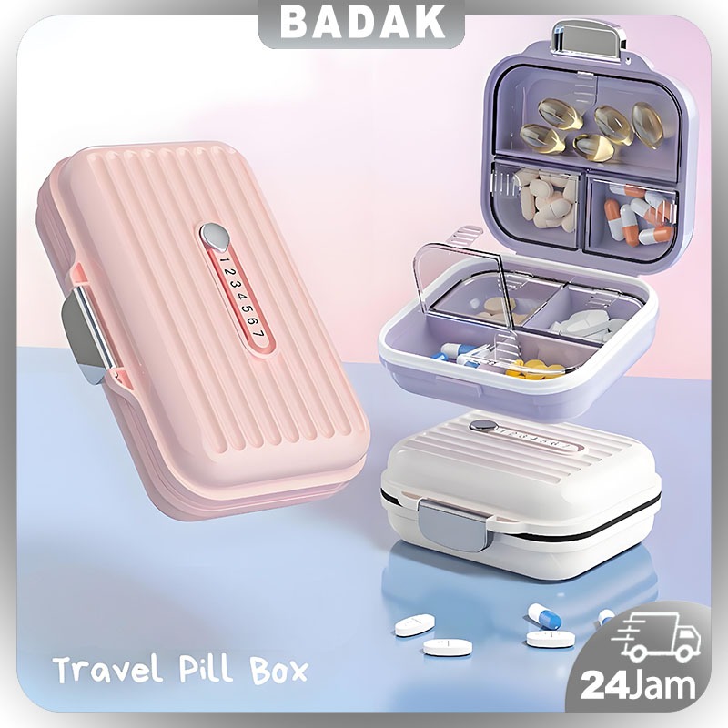 Tempat Kotak Obat Pill Box Portable Travel Case Daily Pill Box kotak penyimpanan perhiasan Pill Box 