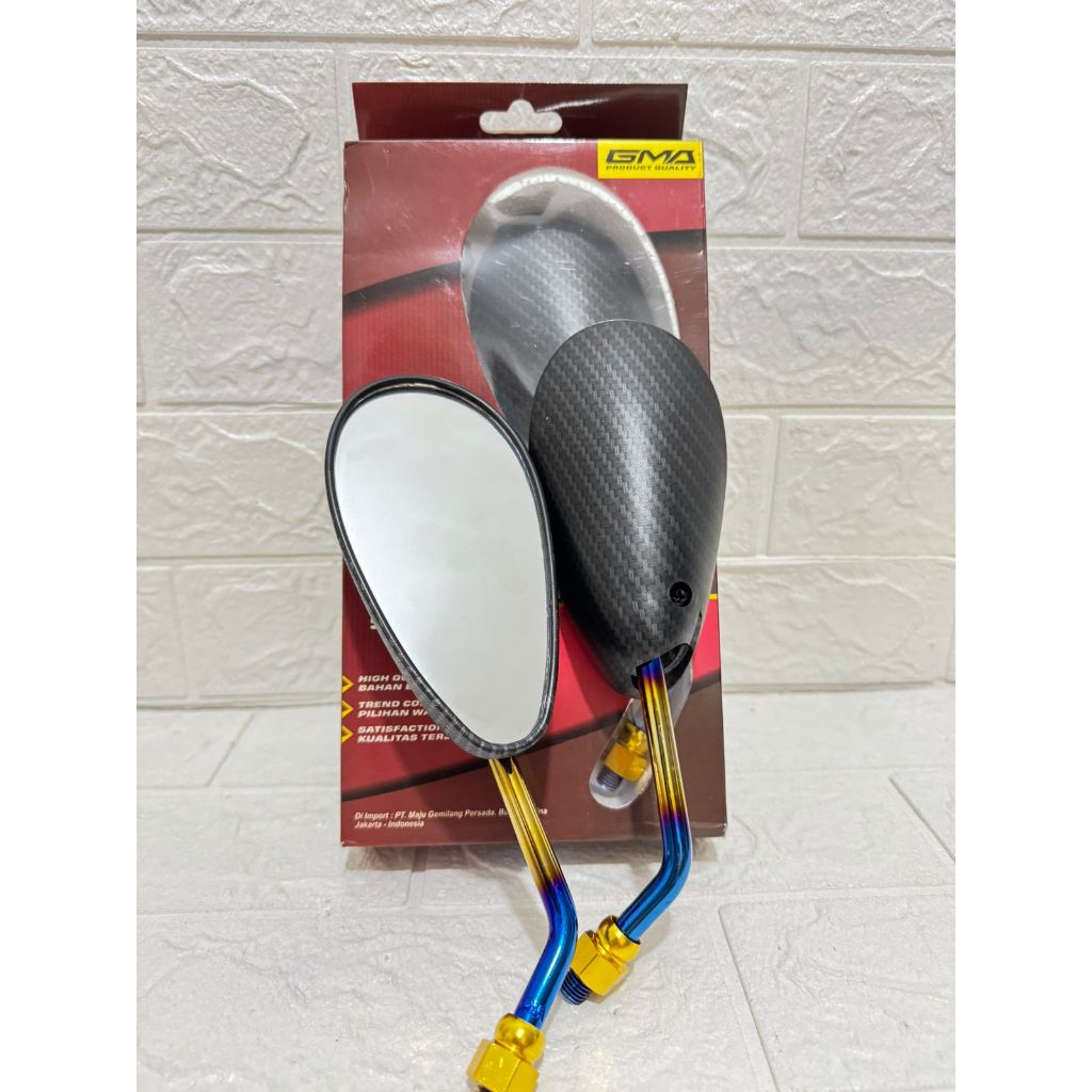 Spion Sepion GMA TST 1227 Satria Fu Gagang Carbon Karbon 2 Warna Kaca Spion Satria Fu Pnp
