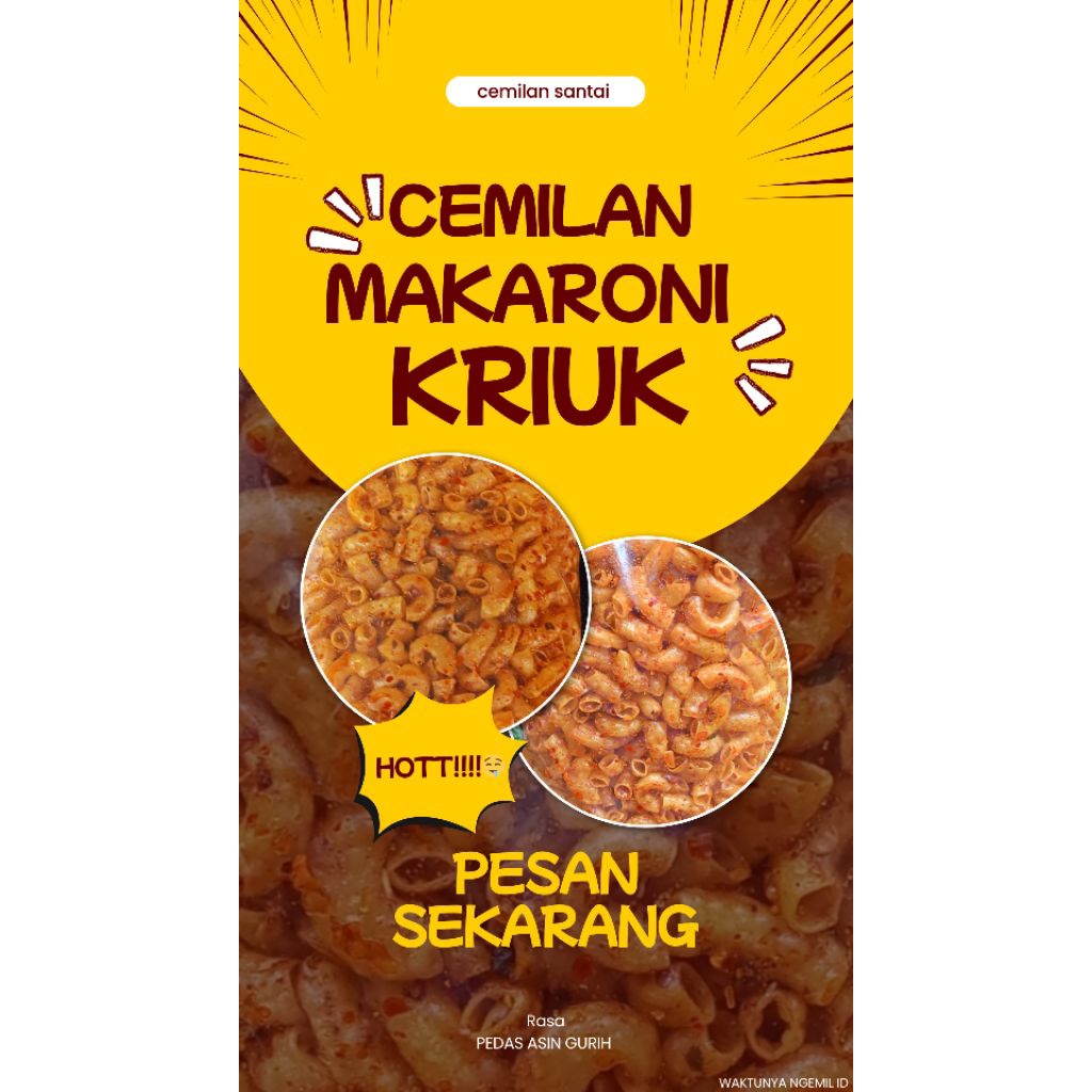 

Makaroni Kriuk Pedas Daun Jeruk 500gram