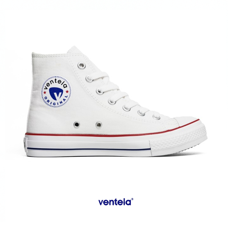 Sepatu Ventela Ethnic High Putih All White - Sepatu Ventela Kasual Pria Wanita BINB Original 100%